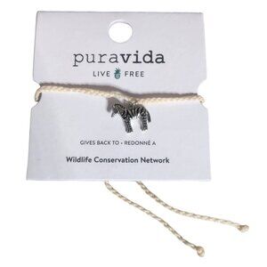 PuraVida Zebra Silver Charm Bracelet